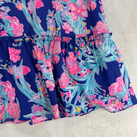 Lilly Pulitzer Rosie Stretch Floral Long Sleeve Ruffle‎ Mini Dress Party Size 0 - Picture 6 of 13